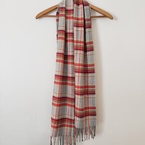 Plaid Cashmink Scarf with Tassels Made in Germany